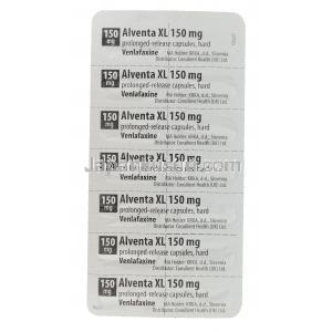 アルベンタ  XL, エフェクサーXR ジェネリック,ベンラファキシン 150mg 徐放性錠 カプセル